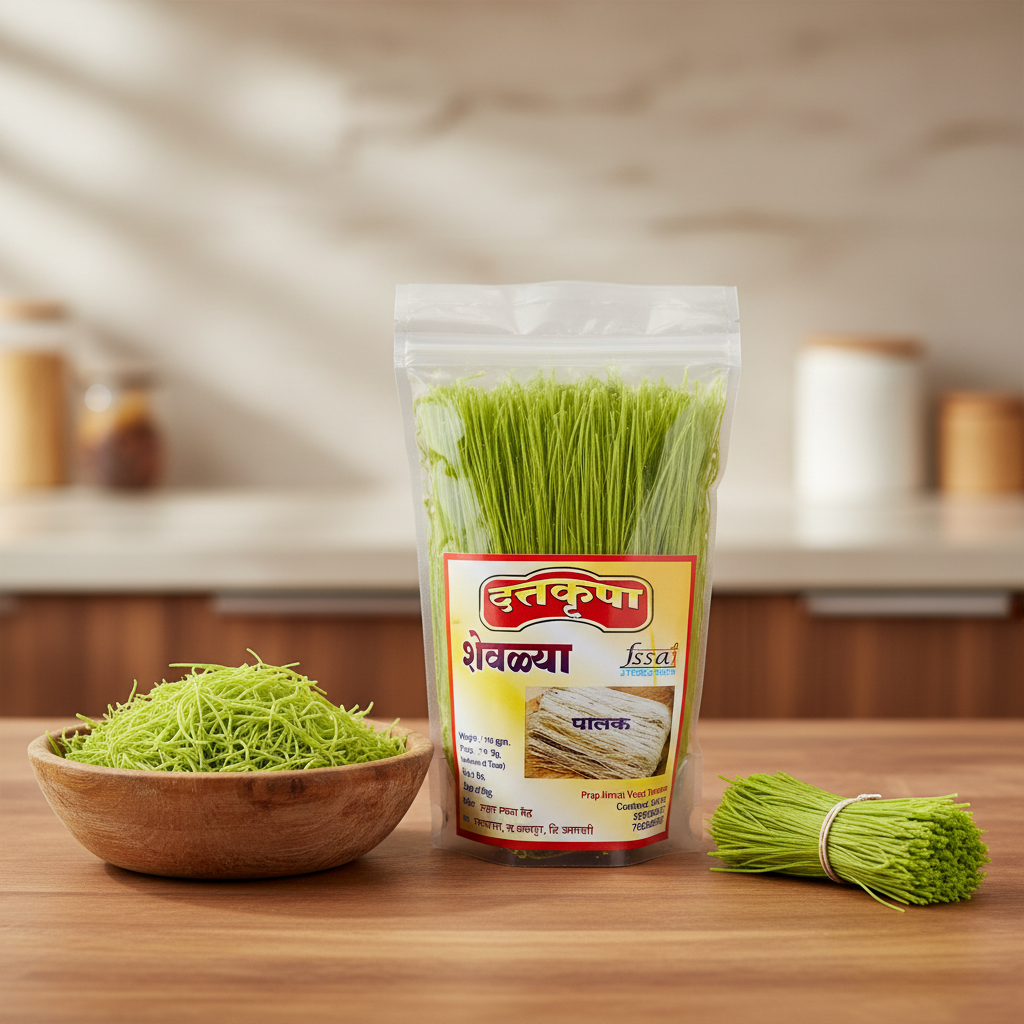 Dattakrupa Palak Shevai | Spinach-Infused Handmade Vermicelli by Hiratai Shegokar SHG - 250g