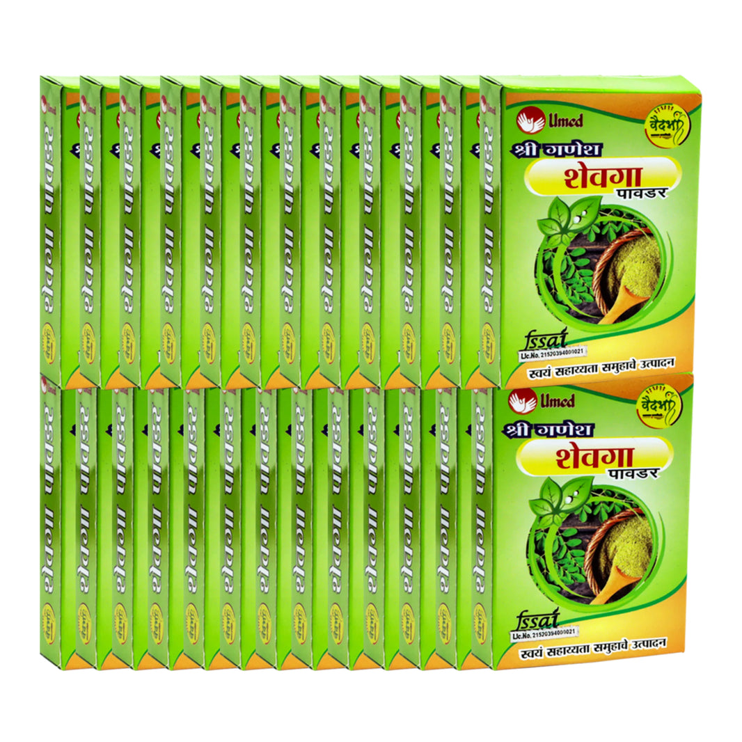SHRI GANESH Shevga Powder, Moringa Powder, Pack of 25, Kumkum SHG, Made By Natural Ingredients, No Artificial Chemical, Pack of 40 gm