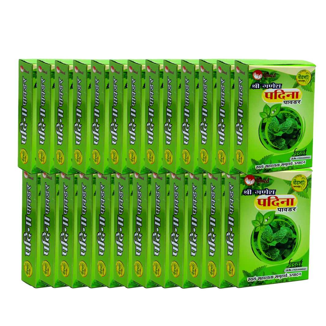 SHRI GANESH Pudina Powder, Pack of 25, Kumkum SHG, Made By Natural Ingredients, No Artificial Chemical, Pack of 40 gm