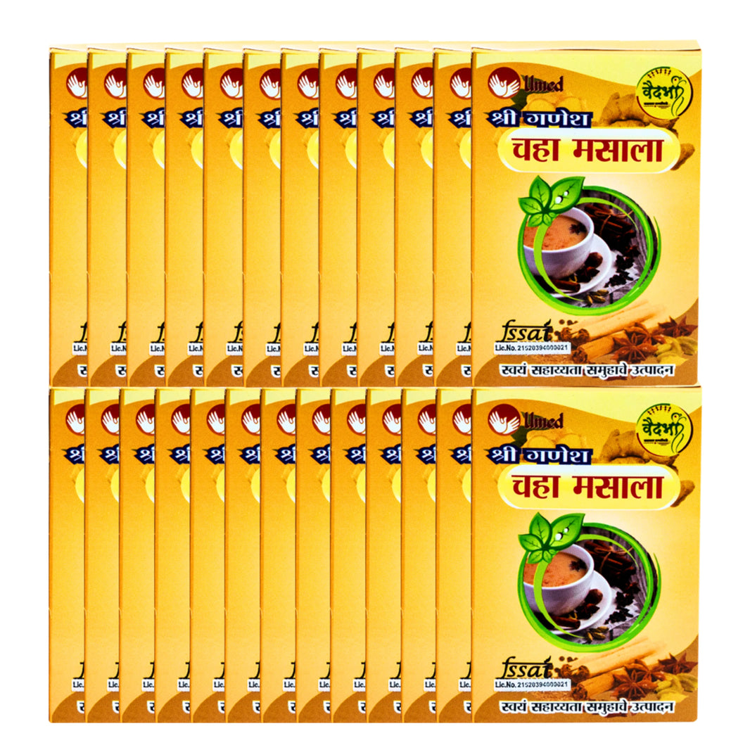 SHRI GANESH Tea Masala, Pack of 25, Kumkum SHG, Made By Natural Ingredients, No Artificial Chemical, Pack of 30 gm