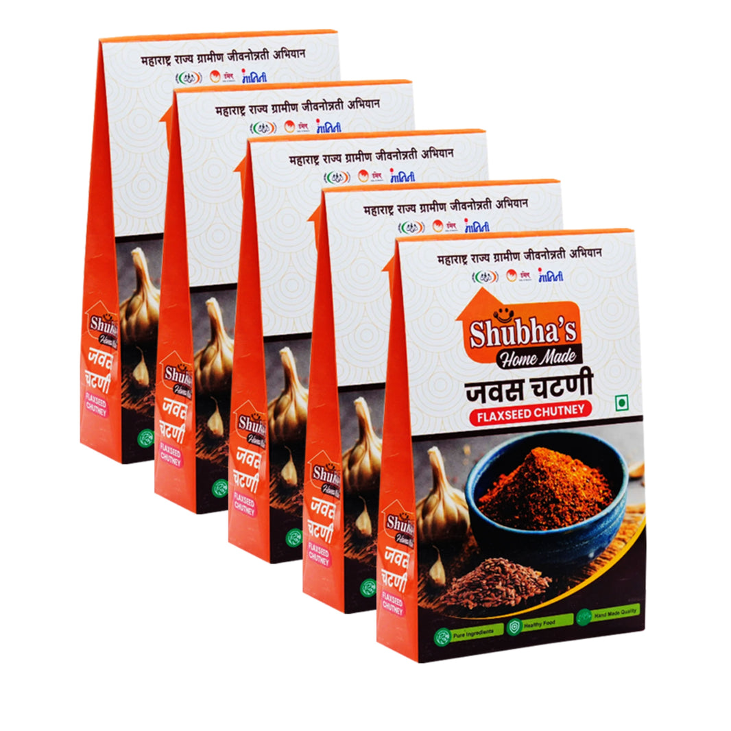 Shubha's Home Made, Javas Chutney, Pack of 5, Vitahi SHG, Natural Ingredients, No Artificial Essence, Pack of 100 gm