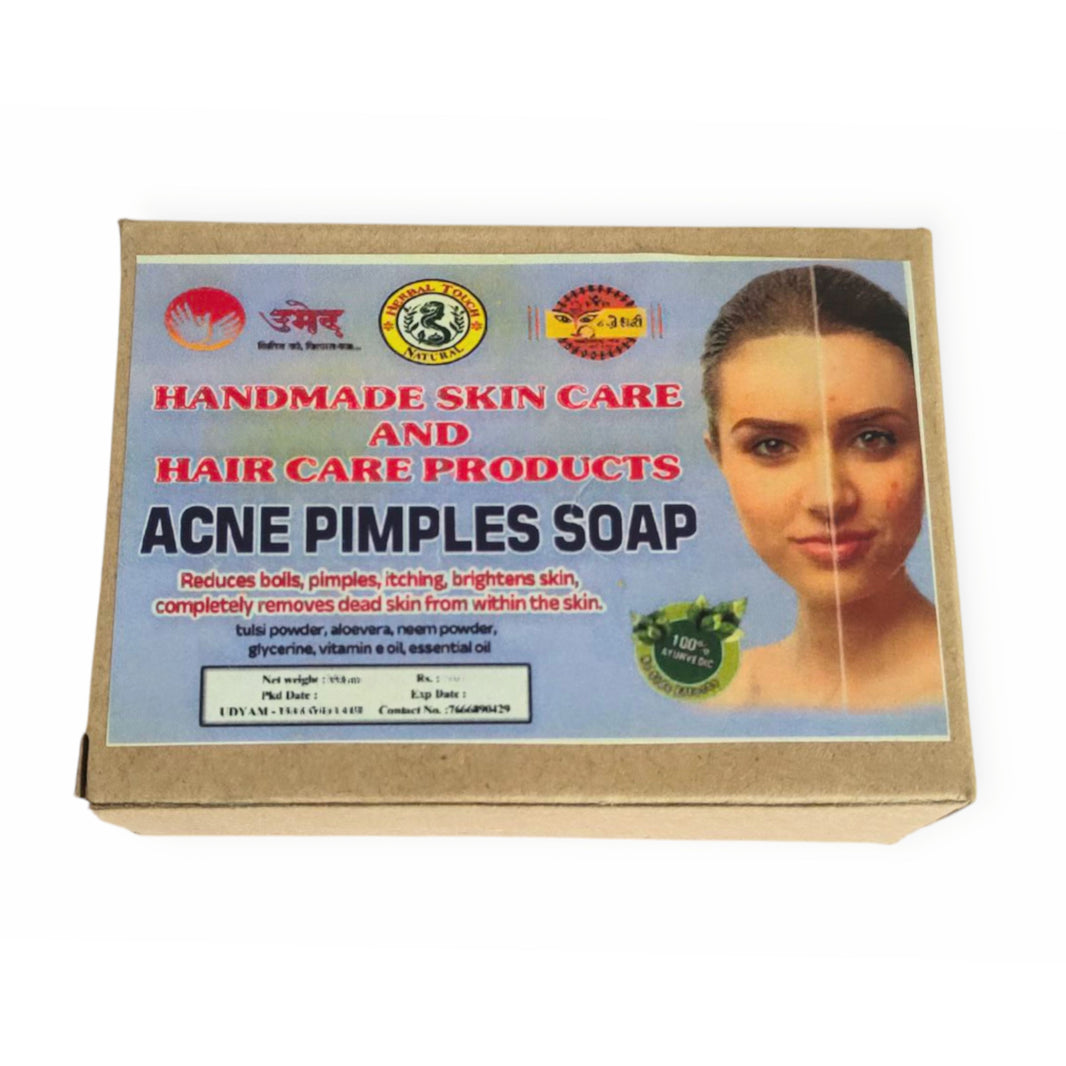 Shree Krupa SHG, Acne Pimples Soap, naturally handmade herbal soap, pack of 100 gm