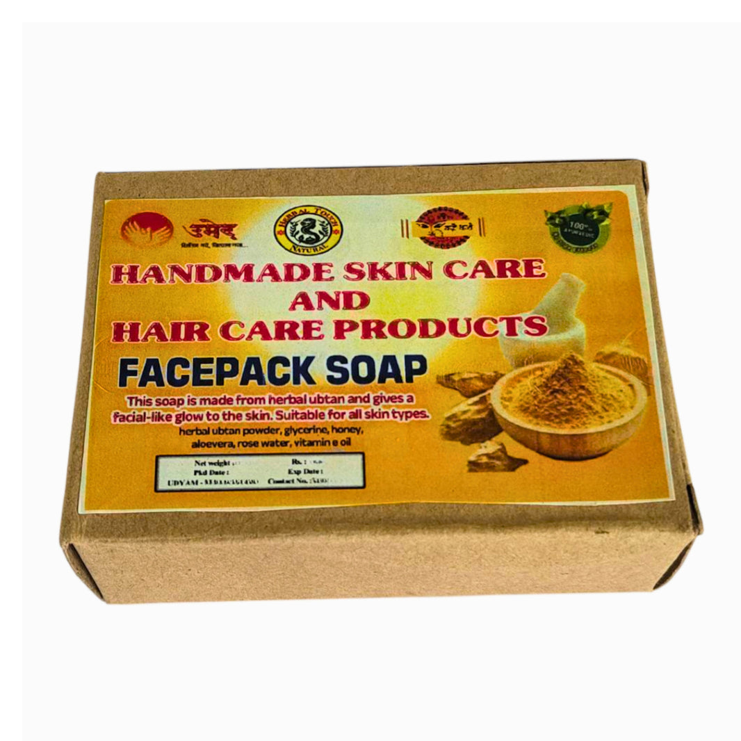 Shree Krupa SHG, Facepack Soap, naturally handmade herbal soap, pack of 100 gm