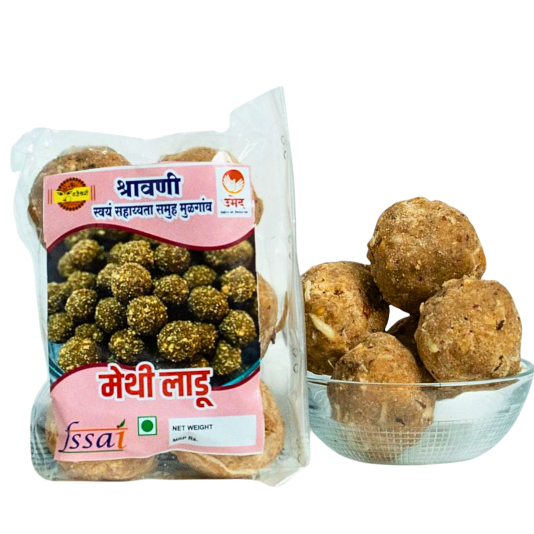 Shravani Mahila SHG, Mulgaon Methi Ladoo, Traditional Herbal Sweet, Pack Of 250 Gm