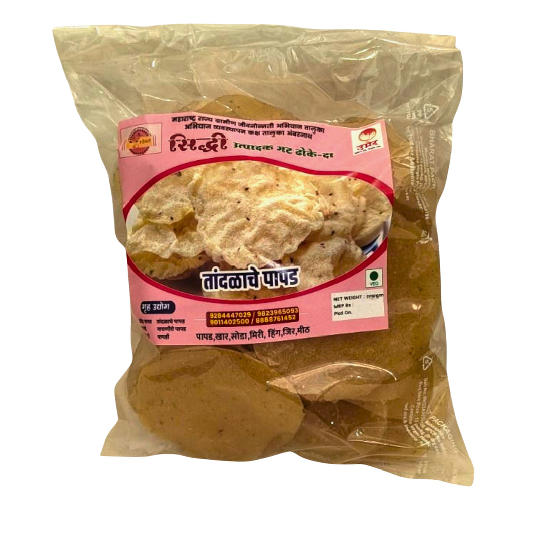 Siddhi Mahila PG, Dhoke Da Tandul Papad, Rice Crisp Handmade, Pack Of 250 Gm