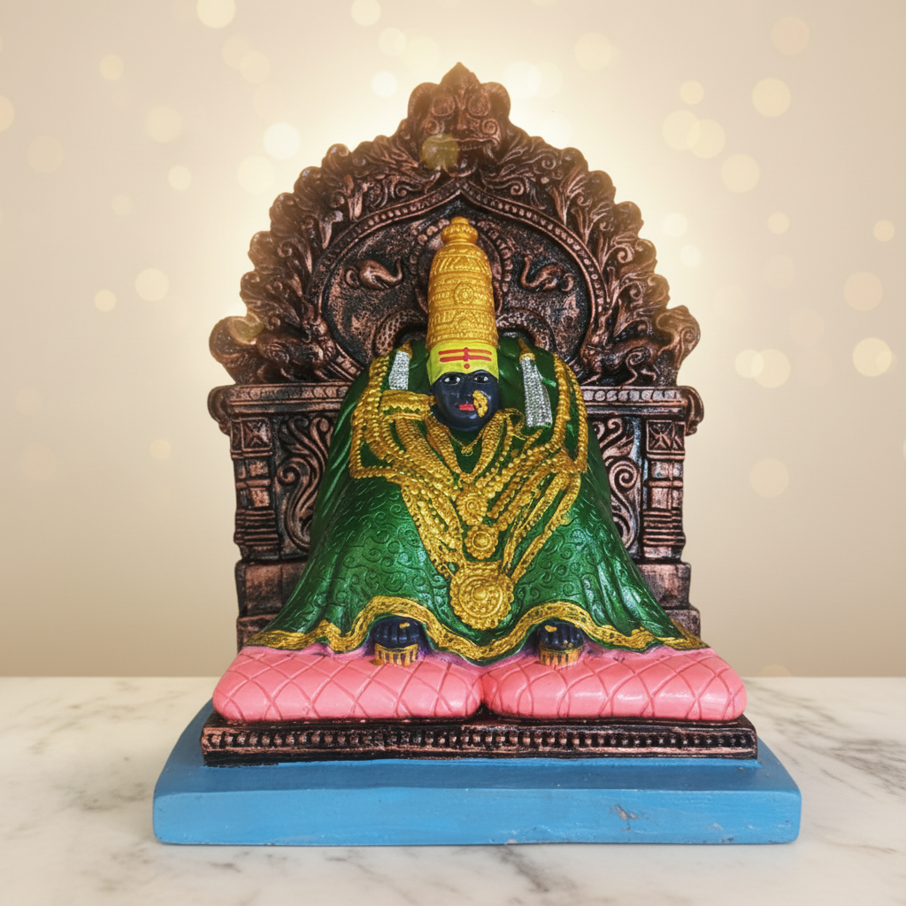 SADARAM Handmade Bhawani Aai Clay Murti Pack of 1 Murti 14 Inch Traditional Handcrafted Goddess Idol Premium Quality Devotional Decor Spiritual Pooja