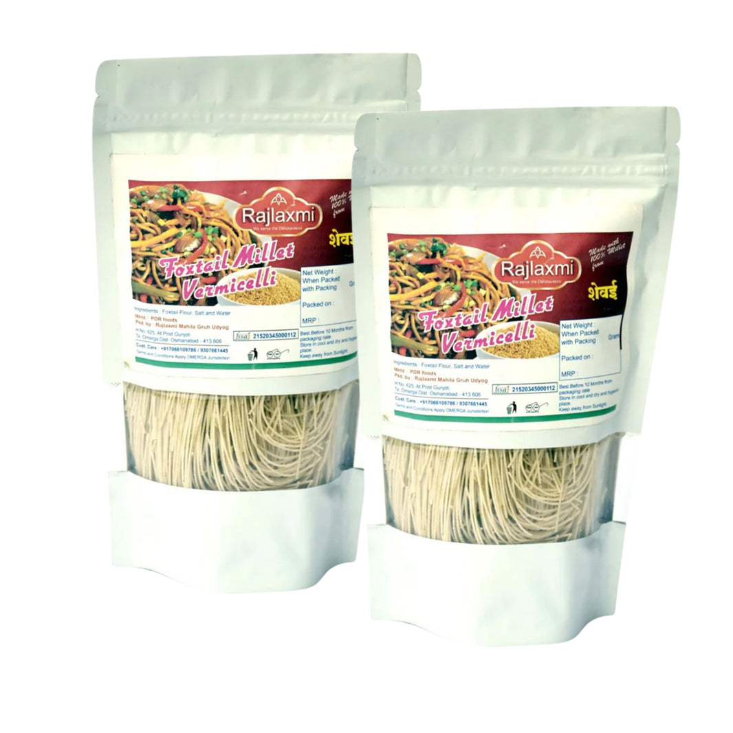 RAJLAXMI Foxtail Millet Vermicelli 200 gm X Pack of 2 - Nutritious Sevaiya Traditional Millet Healthy Kitchen Ingredient Light Quick Cooking Food