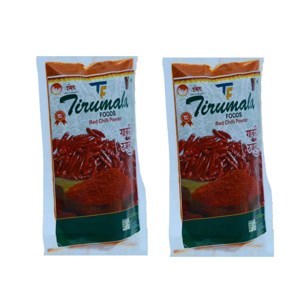 TIRUMALA, Red Chilli Powder, Premium, quality, Natural Healthly, pack of 250 gms X 2