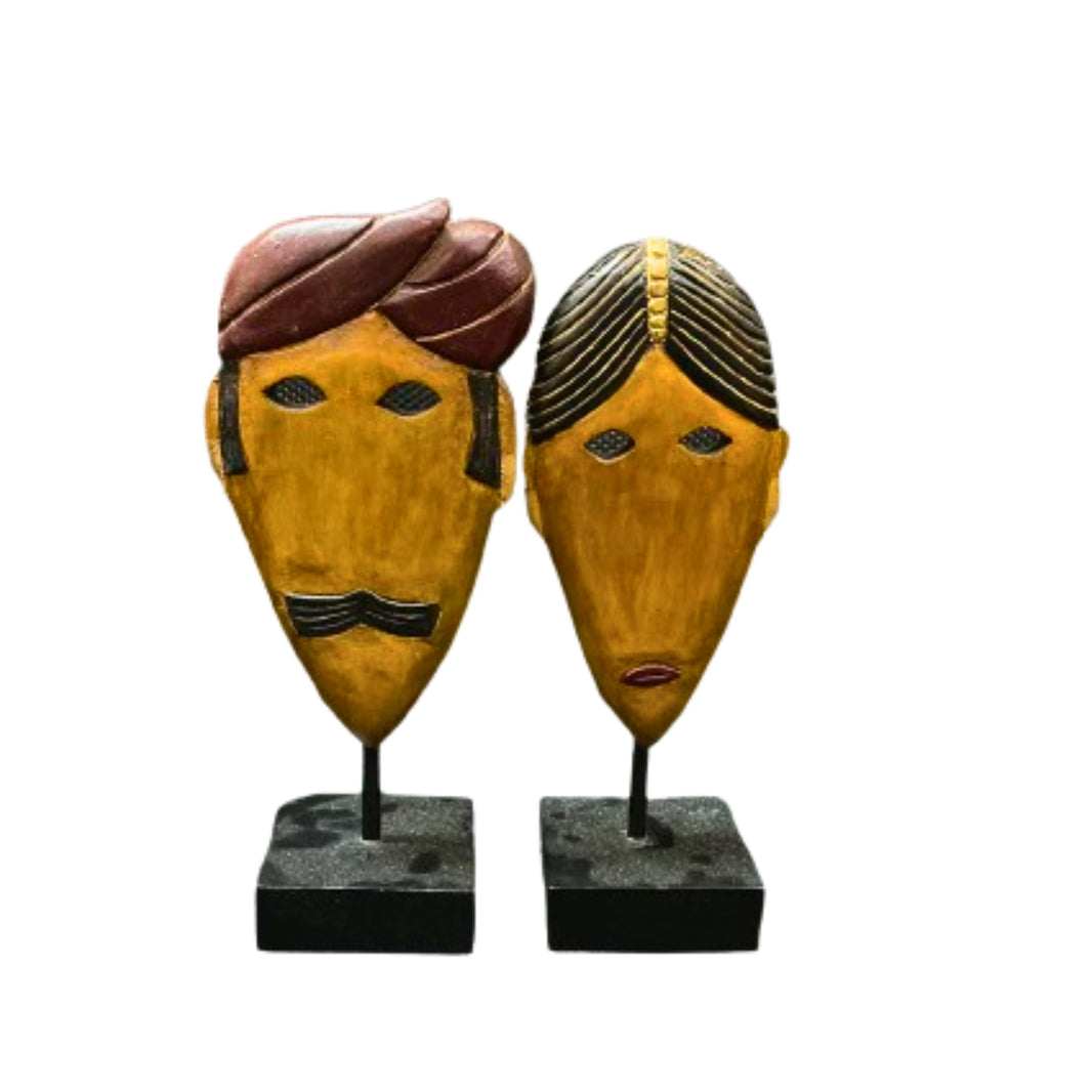 WOODEN ART COUPLE FACE 1, Handcraft By SHG Women, TRINETRA SHG, Pack Of 1