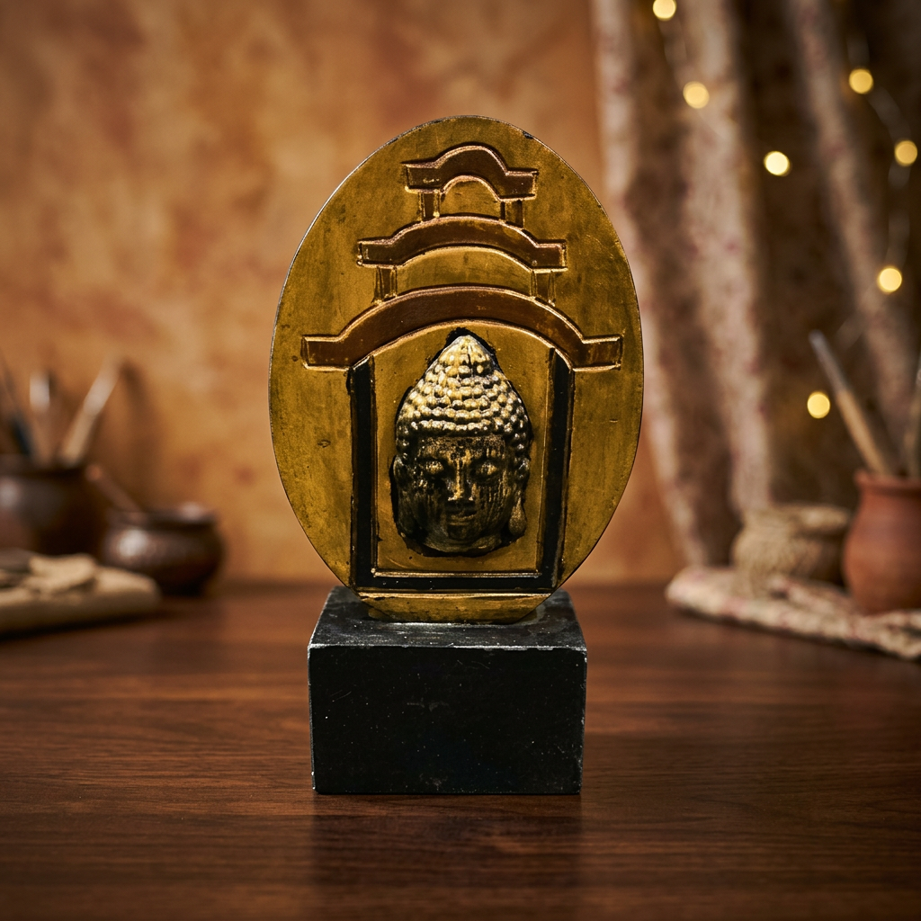 TRINETRA Gautam Buddha Handcrafted Wooden Sign