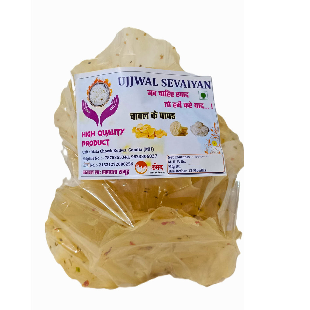 RICE PAPAD, Making By SHg Women, UJJWAL SHG, Pack of 1000gm