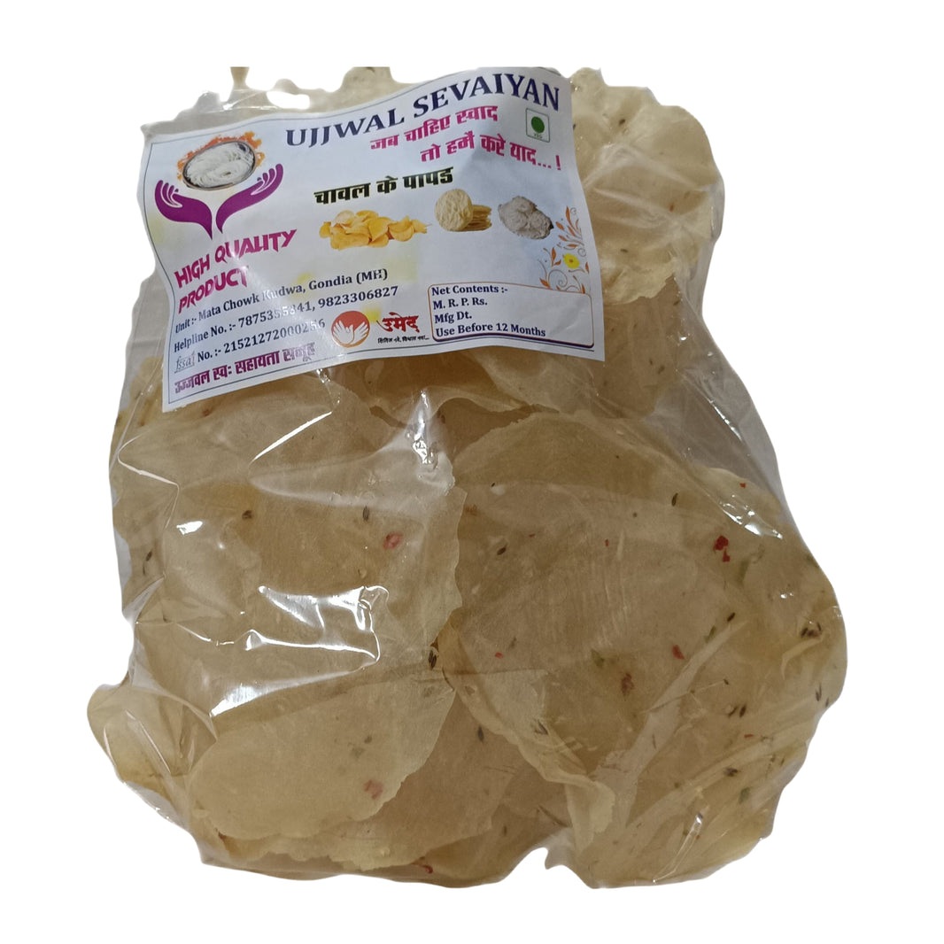 RICE PAPAD, Making By SHg Women, UJJWAL SHG, Pack of 500gm