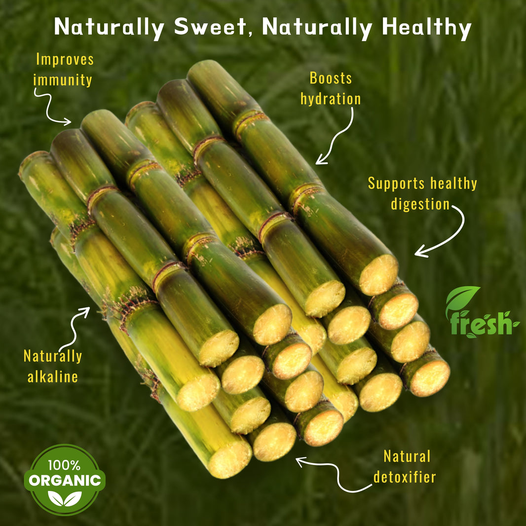 Organic Sugarcane 2kg – Natural, Juicy & Chemical-Free | Roshani SHG Pune