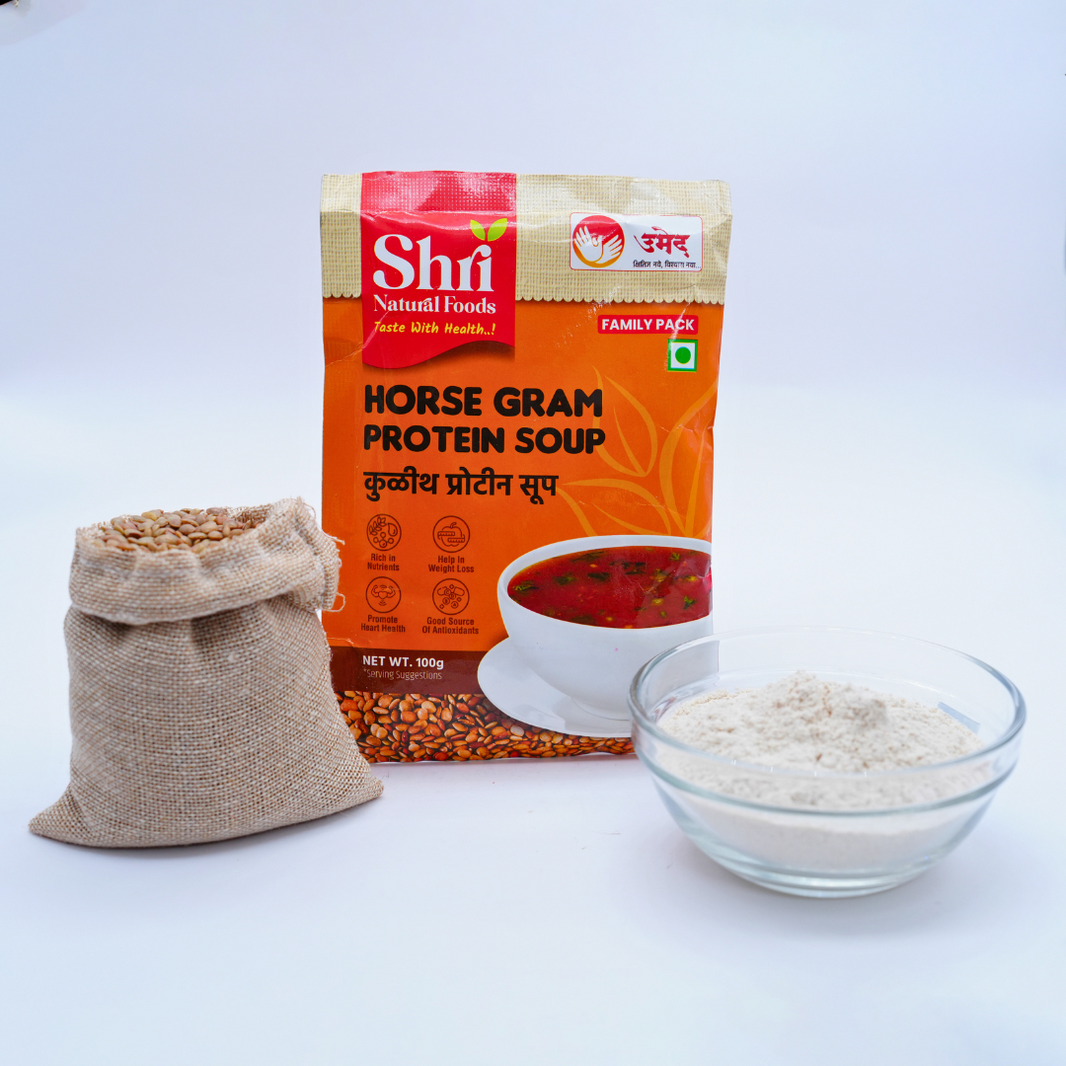 Shri Natural Food, Kulith (Horsegram) Protien Soup, Instant, Natural Ingredients, Healthy & Tasty, No Artificial Chemical, Pack Of 100 Gm