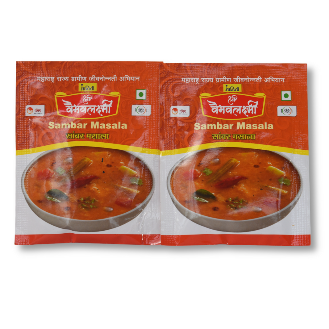 Vaibhavlaxmi Foods,Sambhar Powder, Made by Natural Ingredients, No Artificial Chemicals, Pack of 10 gm