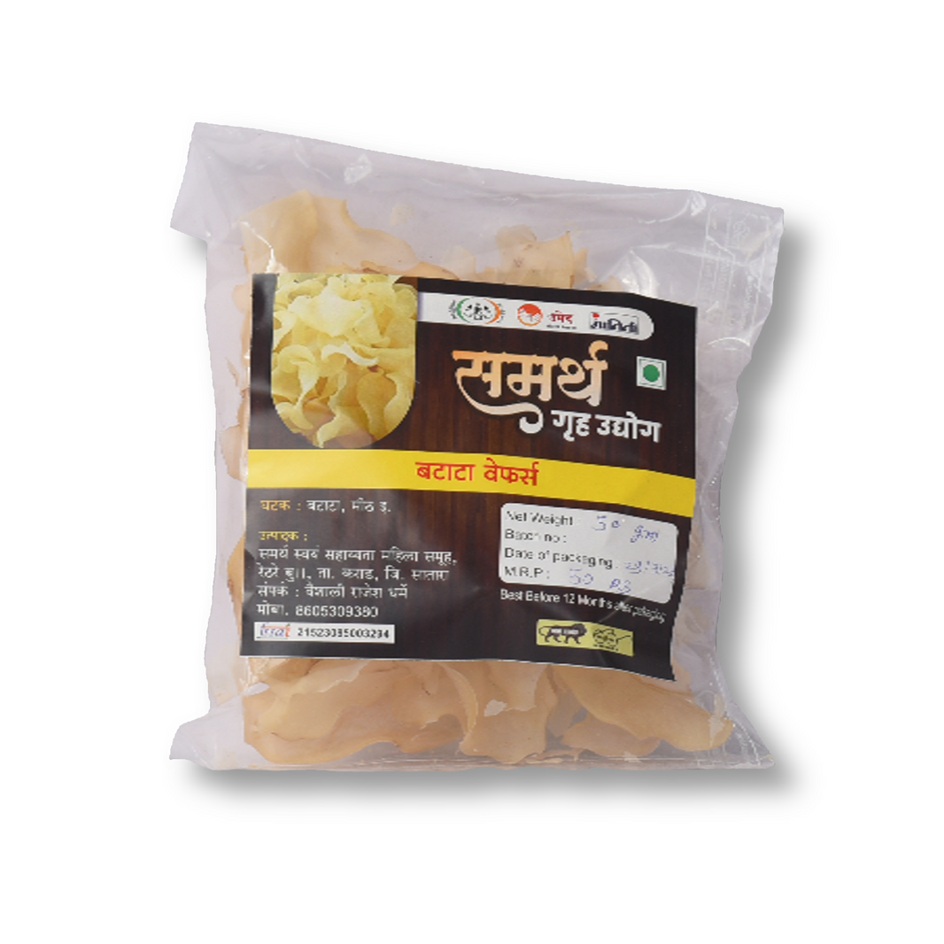 SAMARTH GRUHUDYOG Potato Wafer, Made By Natural Ingredients, No Artificial Chemical, Pack of 1000 gm