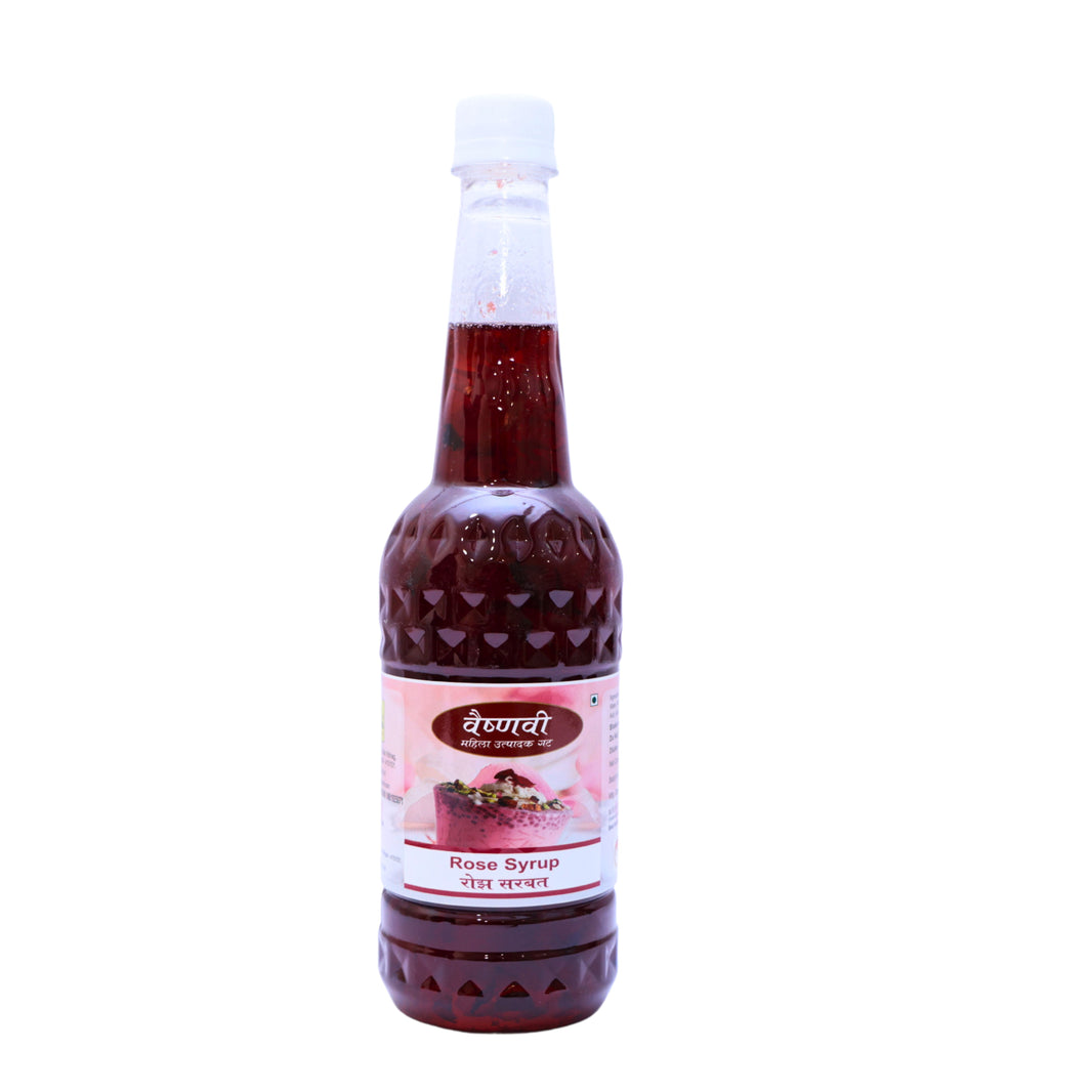 VAISHNAVI FOODS rose syrap, natural ingredient, no artificial essence, pack of 700 ml