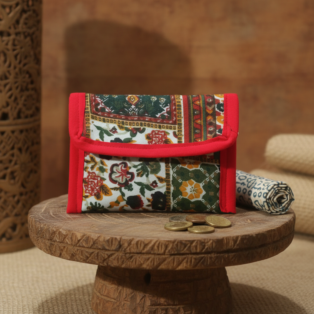 VEERBHADRA HANDMADE Coin Purse Single Pack Of 1 Item Handcrafted Fabric Coin Pouch Compact Durable Stylish Everyday Utility Wallet Accessory Premium