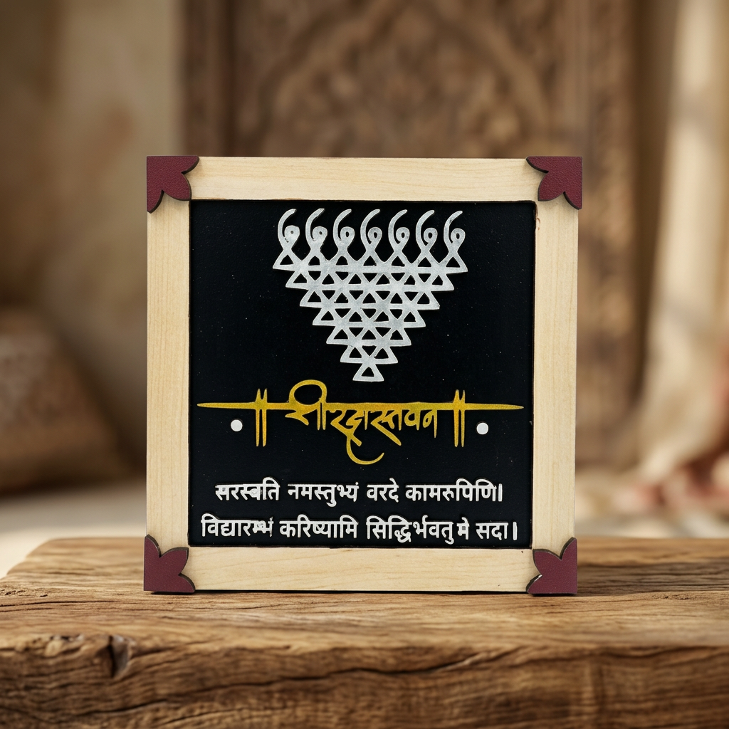 KALAWART CREATION Saraswati Wall Hanging 12 Inch Pack Of 1 Piece Handcrafted Wooden Wall Art Traditional Black Gold Silver Home Decor Gift