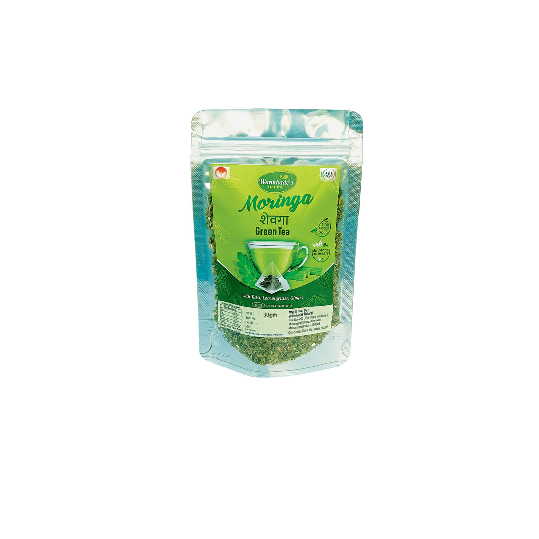 WANKHADE NATURALS, Moringa Green Tea, Sankalp SHG,  Made By Natural Ingredients, No Artificial Chemical, Pack of 30 gm