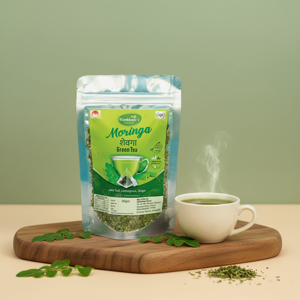 WANKHADE NATURALS Moringa Green Tea Natural Herbal Nutritious Blend Pack of 30 gm
