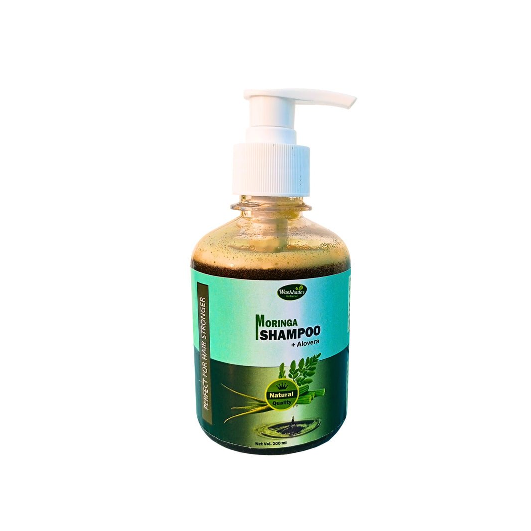 WANKHADE NATURALS, Moringa Shampoo Aloe vera, Sankalp SHG,  Made By Natural Ingredients, No Artificial Chemical, Pack of 200gm