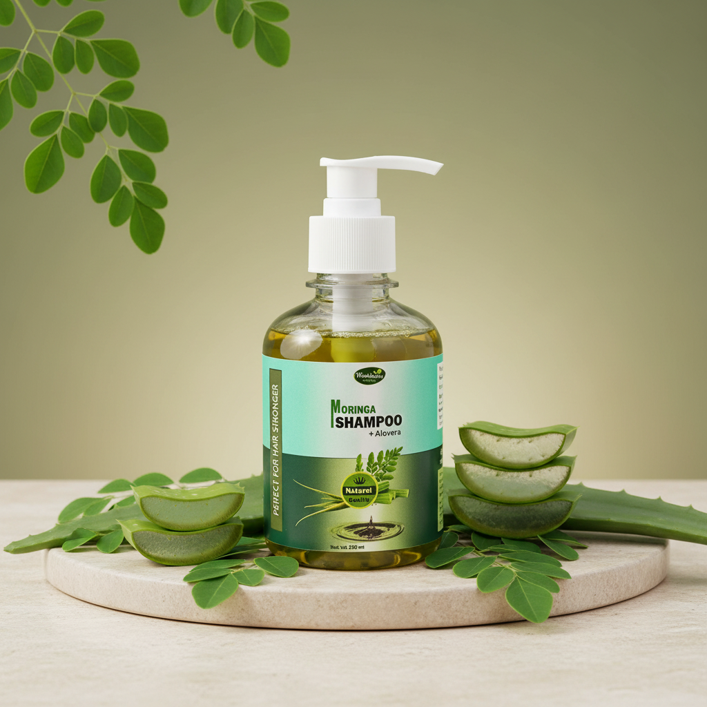 WANKHADE NATURALS Moringa Aloe Vera Shampoo Traditional Herbal Hair Cleanser Chemical Free No Artificial Chemicals Nourishing Care Pack of 200 ml