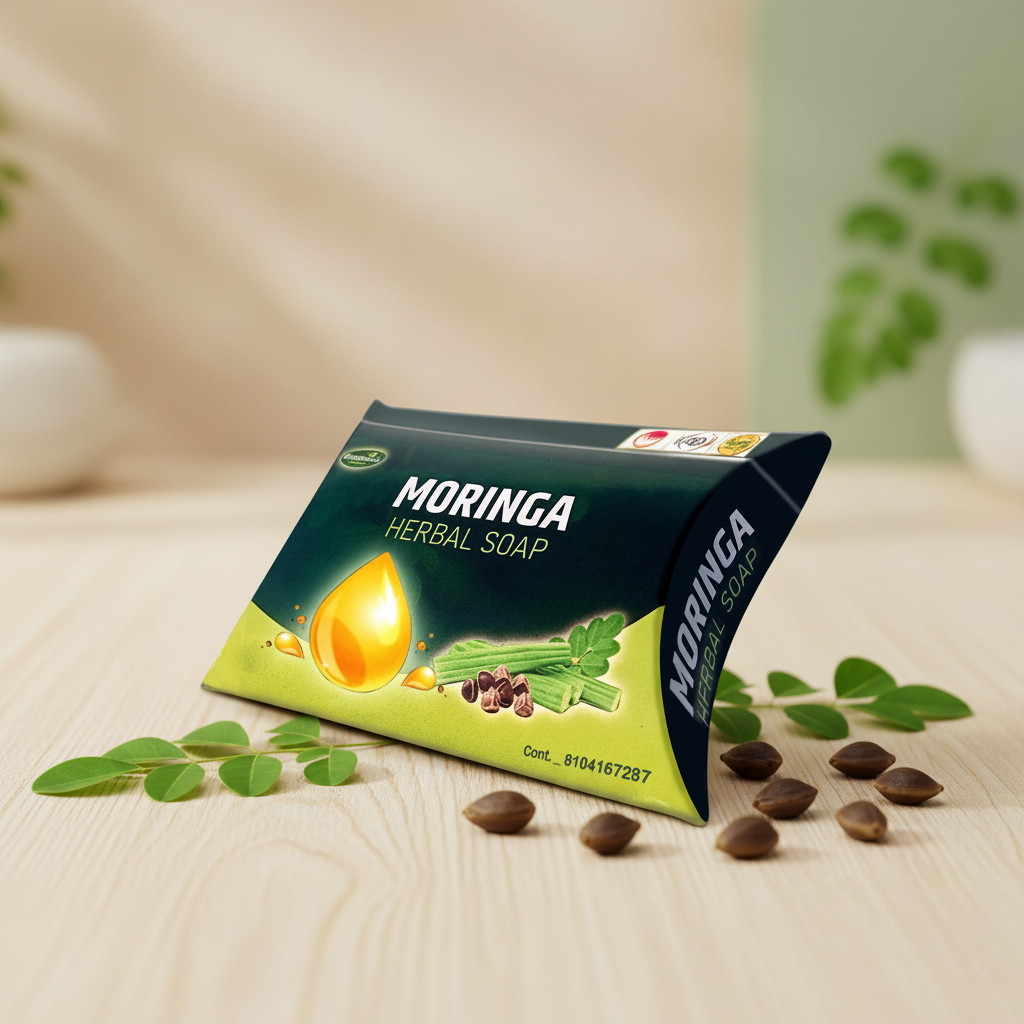 WANKHADE NATURALS Moringa Soap Handmade Herbal Bathing Bar Natural Ingredients Nourishing Pack of 80 gm