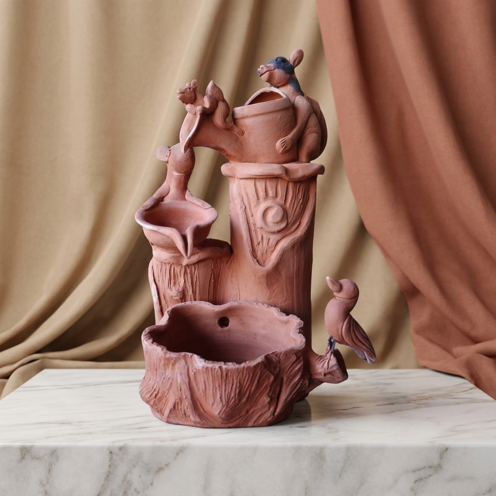 ELEGANT TERRACOTTA WATERFALL, Made By Natural Soil, Local Craftsmanship, PM Vishwakarma, Pack Of 1