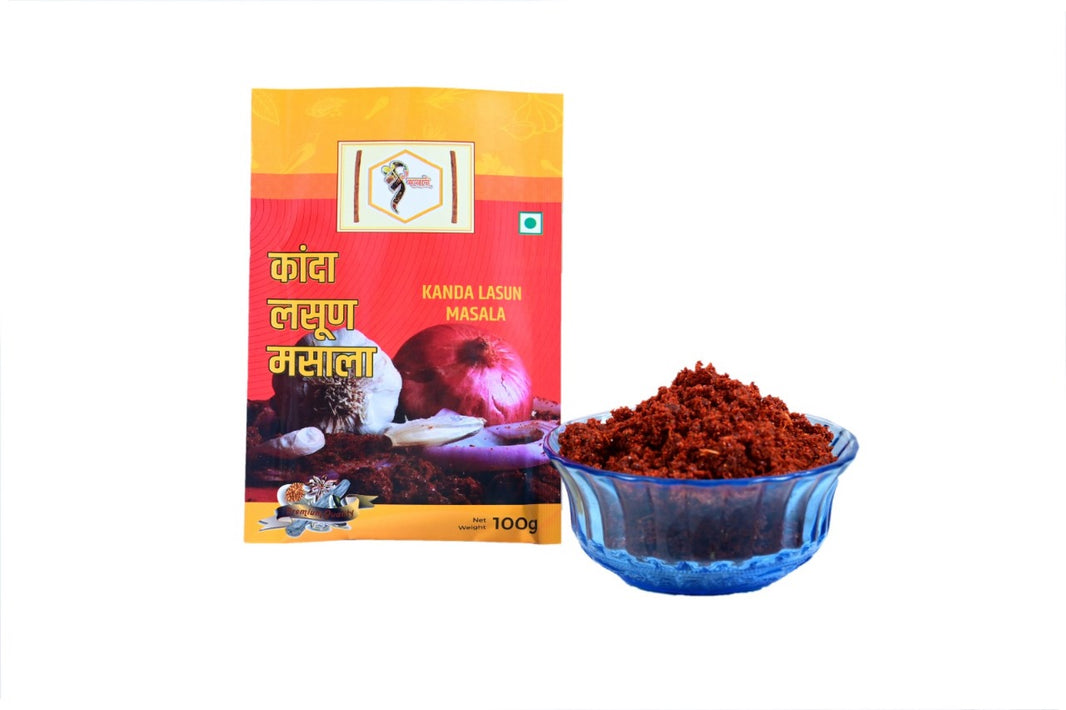 ADIT MASALE, Kanda Lasun Masala, Made By Natural Ingredients, No Artificial Chemicals, Pack of 100 gm