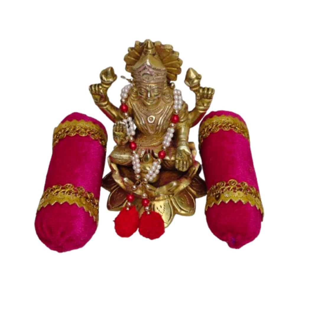 MORAYA Velvet Takiya, Set For Krishna Kanha Ji Bal Gopal, Medium, Decorative Pillow, Pink Colour, Rukhamini SHG, Pack Of 2