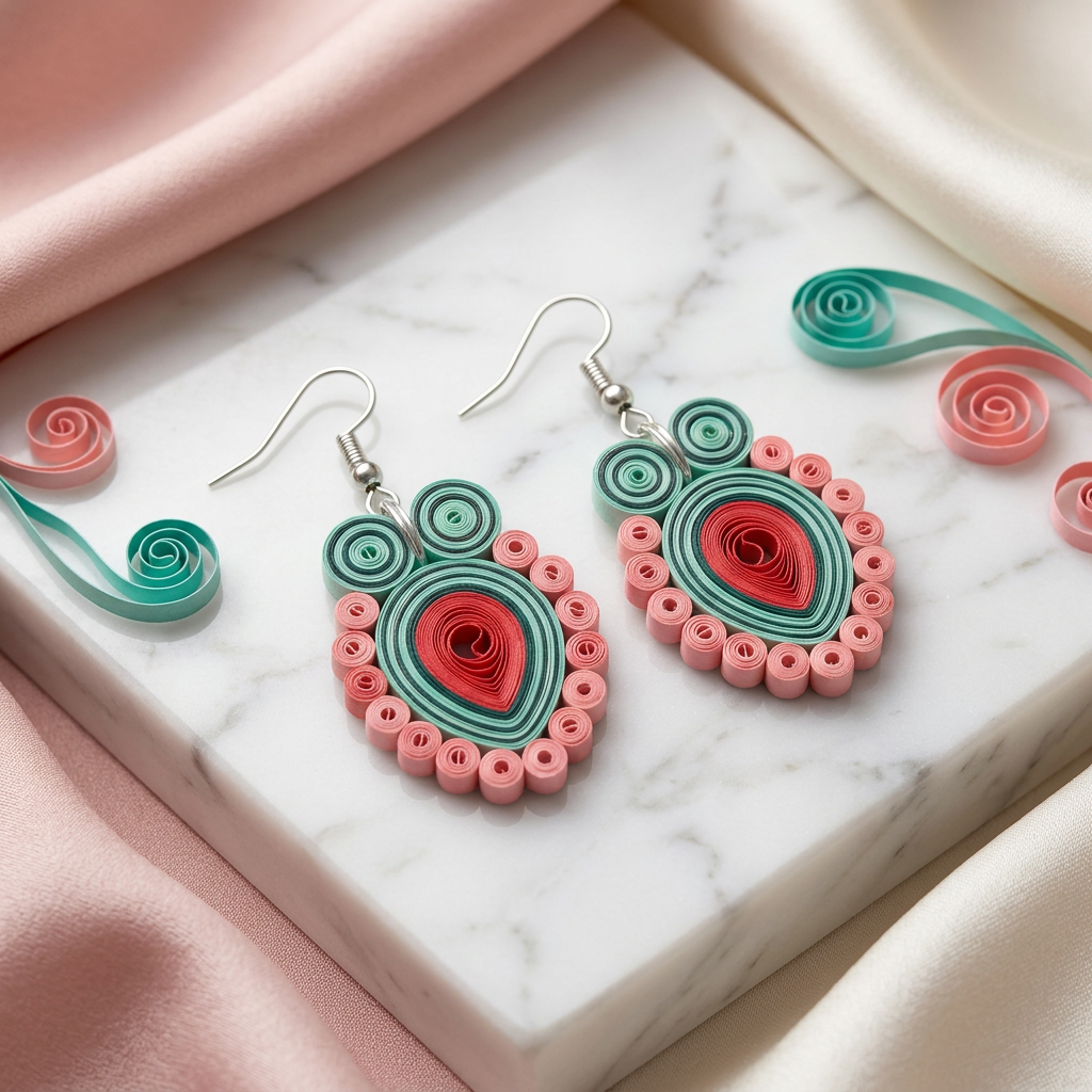 KAGDI KALA Royal Orange Black Mayur Earrings Pack Of 1 Pair Handcrafted Paper Quilling Peacock Inspired Ethnic Jewellery Elegant Festive Fashion Collection
