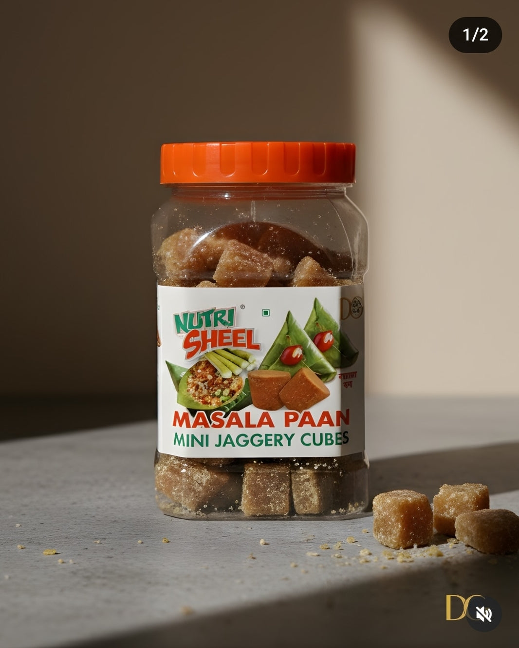 NUTRI SHELL Mini Jaggery Cubes Paan Masala Flavour Pack Of 500g Natural Mouth Freshener Digestive Saunf Gulkand Mint Traditional Sweet Healthy Alternative