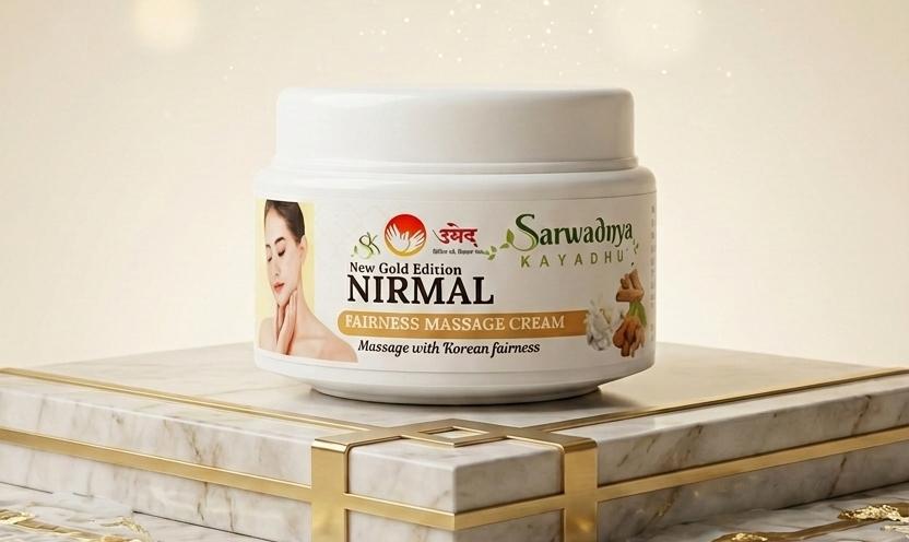 SARWADNYA Nirmal Massage Cream Herbal Skin Care Deep Moisturizing Removes Dead Skin Enhances Natural Glow Smooth Soft Skin Daily Use Pack Of 50g