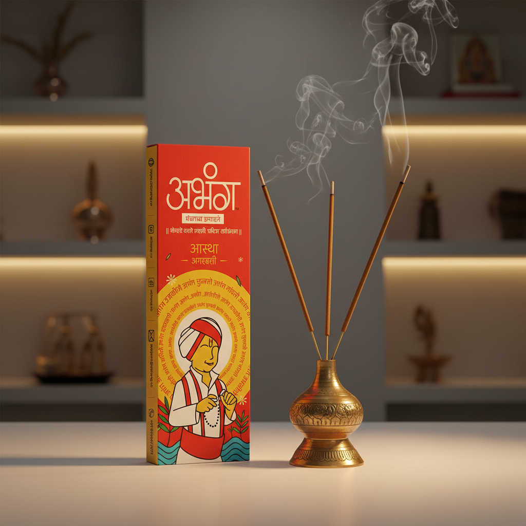 ABHANG Aastha Agarbatti Premium Incense Sticks Long Lasting Divine Fragrance Daily Worship Meditation Spiritual Ambience Handmade Pack Of 100g