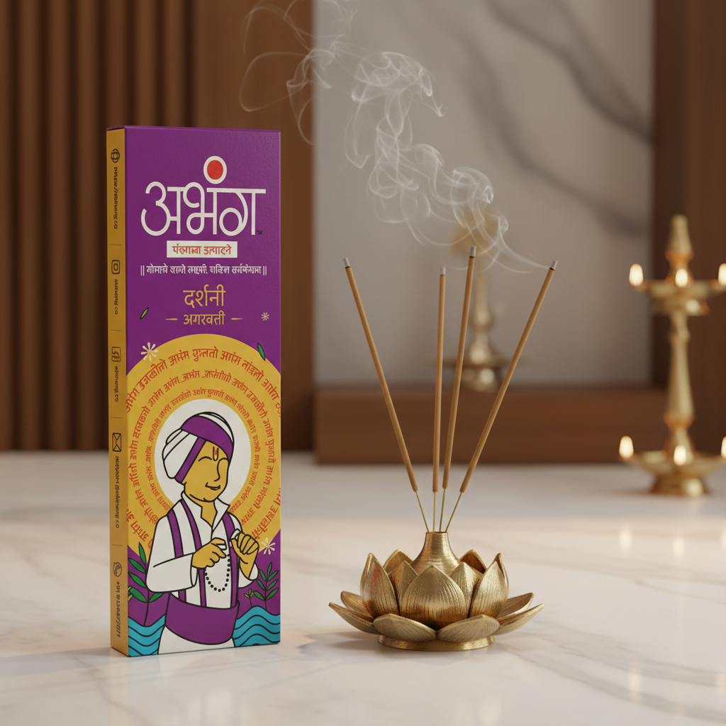 ABHANG Darshani Agarbatti Premium Incense Sticks Long Lasting Divine Fragrance Daily Worship Meditation Spiritual Ambience Handmade Traditional Pack Of 100g
