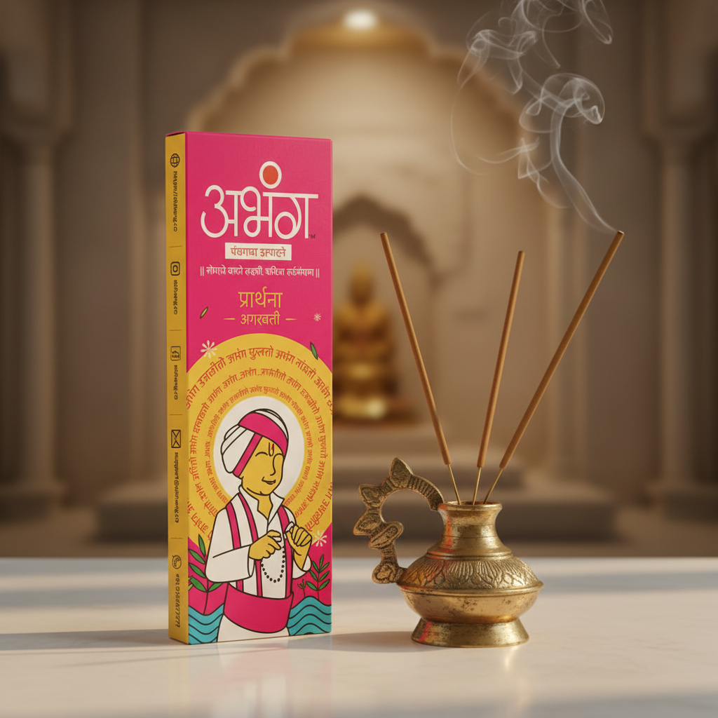 ABHANG Prarthna Agarbatti Premium Incense Sticks Long Lasting Divine Fragrance Daily Worship Meditation Spiritual Ambience Handmade Traditional Pack Of 100g