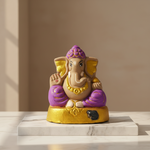 OM SAI SHG, Gomai Eco-Friendly Shenacha (CowDung) Ganpati Statue 9 Inch,Handcrafted, Clay & Cow Dung, 100% Biodegradable, Pack of 1