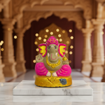 OM SAI SHG, Gomai Eco-Friendly Shenacha (CowDung) Ganpati Statue 9 Inch,Handcrafted, Clay & Cow Dung, 100% Biodegradable, Pack of 1
