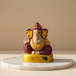 OM SAI SHG, Gomai Eco-Friendly Shenacha (CowDung) Ganpati Statue 9 Inch,Handcrafted, Clay & Cow Dung, 100% Biodegradable, Pack of 1