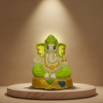 OM SAI SHG, Gomai Eco-Friendly Shenacha (CowDung) Ganpati Statue 9 Inch,Handcrafted, Clay & Cow Dung, 100% Biodegradable, Pack of 1