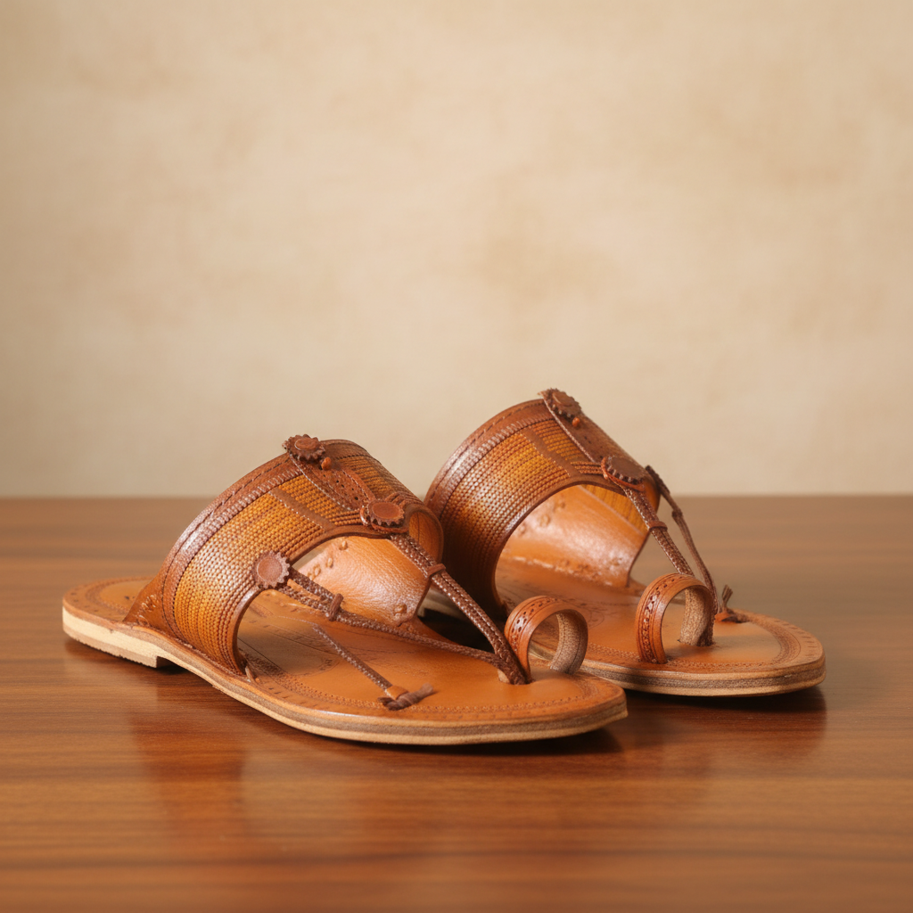 KOLHAPURI CHAPPLE Kolhapuri Maharaja Gents Original Leather Chappal Handmade Premium Genuine Leather Traditional Comfortable Ethnic Casual Daily Wear