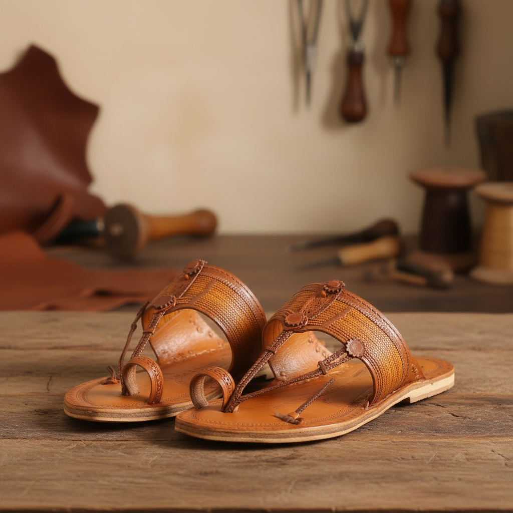 KOLHAPURI CHAPPLE Kolhapuri Maharaja Gents Original Leather Chappal Handmade Premium Genuine Leather Traditional Comfortable Ethnic Casual Daily Wear