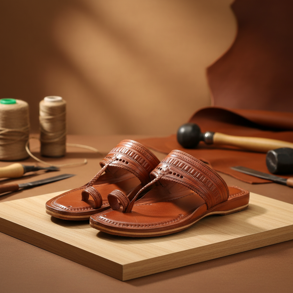 KOLHAPURI CHAPPLE Kolhapuri Gents New Design Chappal Handmade Premium Genuine Leather Traditional Comfortable Ethnic Casual Daily Wear