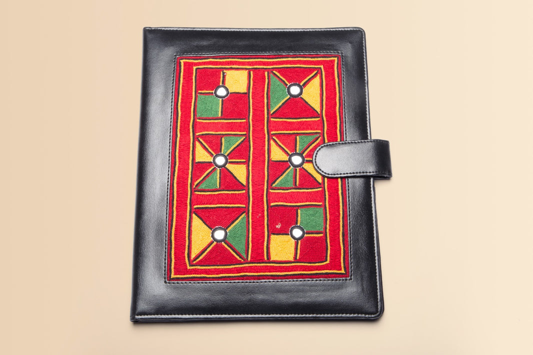 PENO File Folder Pack Of 1 Item Handcrafted Banjara Utility Organizer Traditional Textile Detailing Document Storage Office Stationery