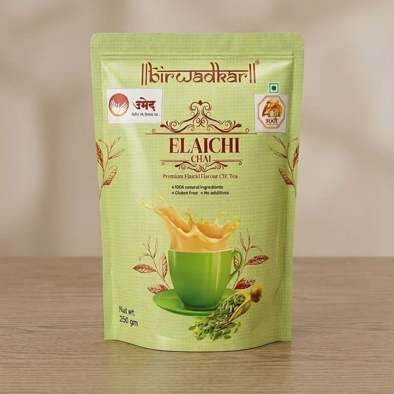 BIRWADKAR FOODS Elaichi Tea Pack Of 250gm Aromatic Cardamom Flavoured Refreshing Tea Blend