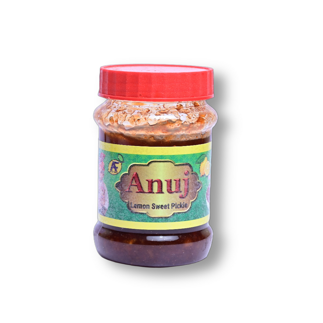 ANUJ FOODS  Sweet Lemon Pickle, Made By Natural Ingredients, No Artificial Flavours, Pack of 500 gms