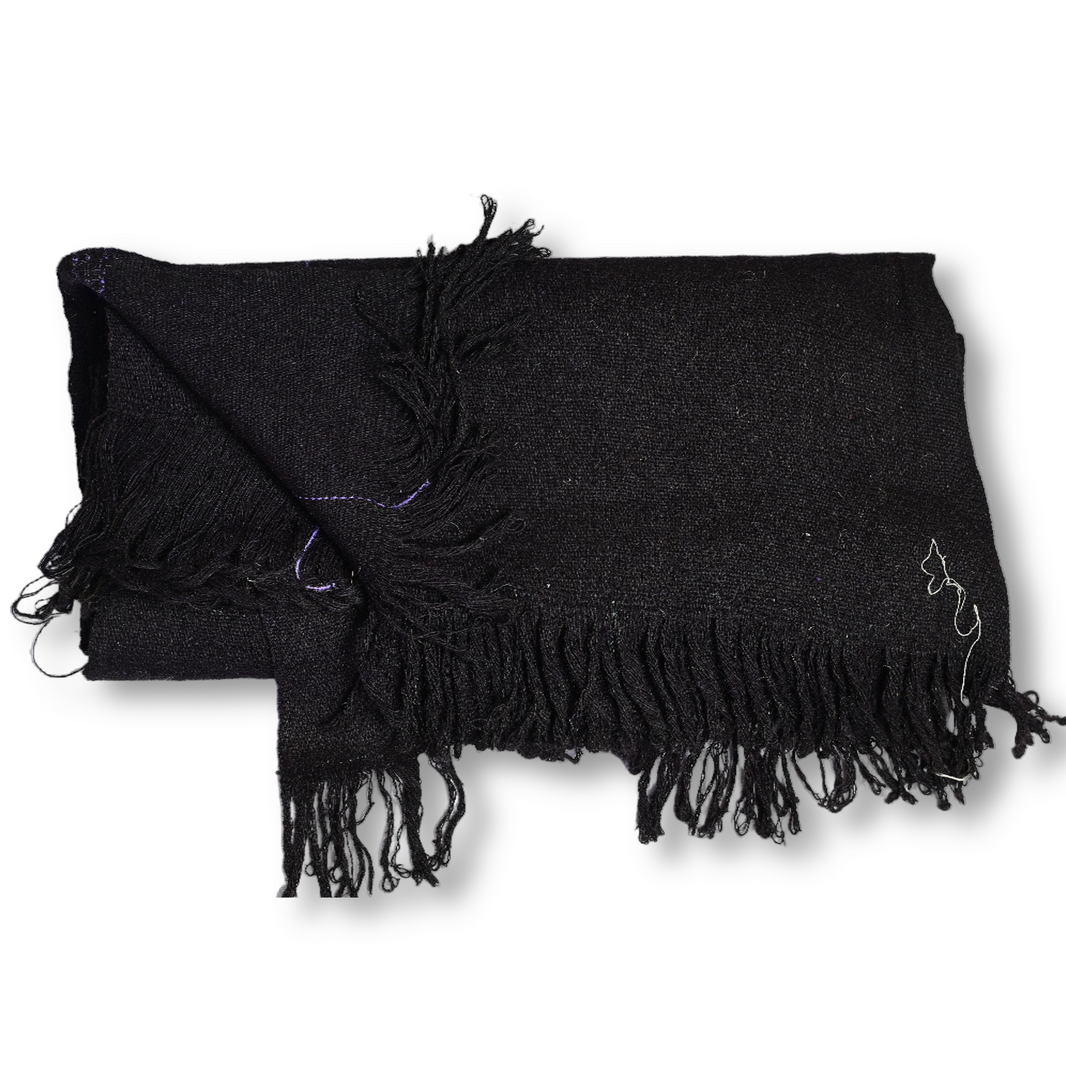 AHILYADEVI SHG Black Line Shawl, Made By Natural Sheep Wool, Traditional Item, Pack Of 1 No, 10ft