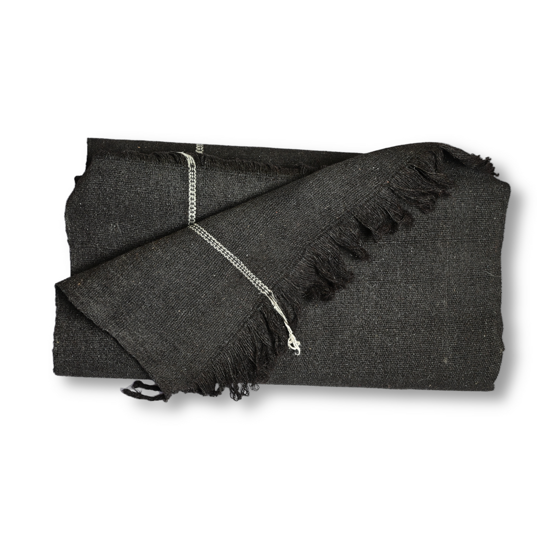 AHILYADEVI SHG Black Shawl, Made By Natural Sheep Wool, Traditional Item, Pack Of 1 No, 10ft