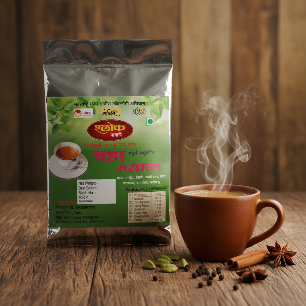 GRAMLOK NATURALS Panchmukhi Chaha Masala Pack Of 250gm Traditional Aromatic Tea Spice Blend Premium Quality Authentic Maharashtrian Rich Flavour Refreshing Herbal Beverage